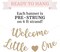 Pre-strung Welcome Little One Banner - No DIY - Gold Glitter Baby Shower Gender Reveal Party Banner in Script - Pre-strung Garland on 6 ft Strand - Neutral Decorations & Decor. Did We Mention No DIY